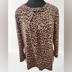 KARL LAGERFELD Animal Print Blouse, Size Medium